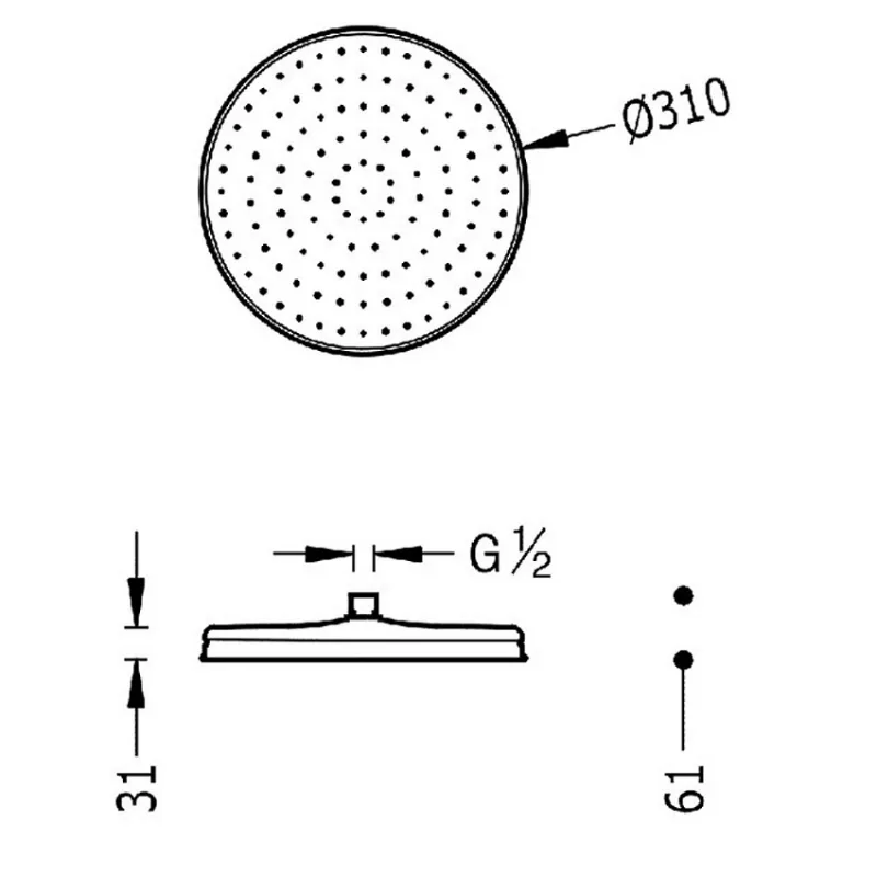 TRES Antilime Dušas galva D31 cm, 29933703OR