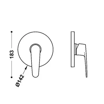 TRES FLAT Zemapmetuma dušas jaucējkrāna dekoratīvā daļa, 20427810