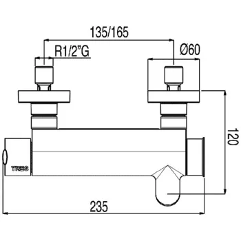 Vannas / Dušas maisītājs LEX-TRES ar dušu, hroms 181474