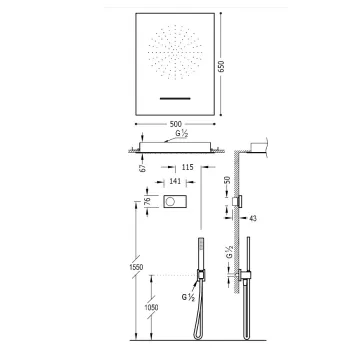 Dušas sistēma TRES Shower Technology ar termostatu09286304