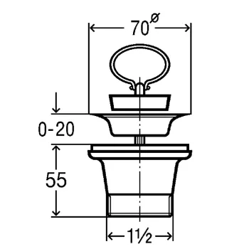 VIEGA Virtuves izlietnes izplūde 1 1/2x70 mm VIEGA Virtuves izlietnes izplūde 1 1/2x70 mm