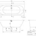 Villeroy & Boch Vanna Oberon 2.0 Duo 170x75 cm, ar kājām un sifonu