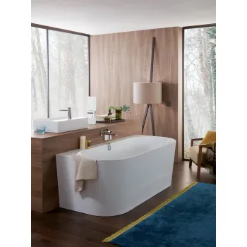 Vanna Villeroy & Boch Oberon 2.0 Duo, 1800x800 mm, brīvstāvoša pie sienas, ar sifonu, balta Quaryl®