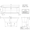 Villeroy & Boch Vanna Squaro Edge 12 Duo 170x75 cm, ar kājām un sifonu
