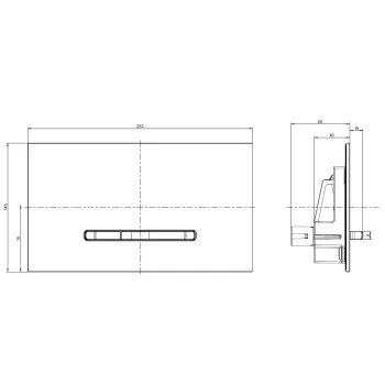 Taustiņš montāžas rāmim Villeroy & Boch ViConnect E300, 253x145 mm, balts