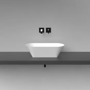 Vispool Akmens masas izlietne P 1 67.5x27 cm, balta