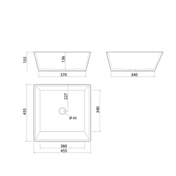 Vispool Akmens masas izlietne Quadro 45 44.5x44.5 cm, balta