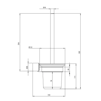 Tualetes birste Deante ARNIKA Nero Melna