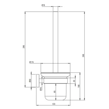 Tualetes birste Deante JASMIN Hromēta