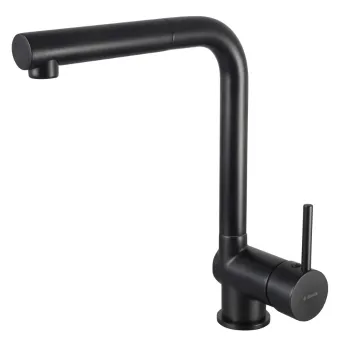 Virtuves jaucējkrāns ar izvelkamu izteku Deante Aster, melns BCA_N73M