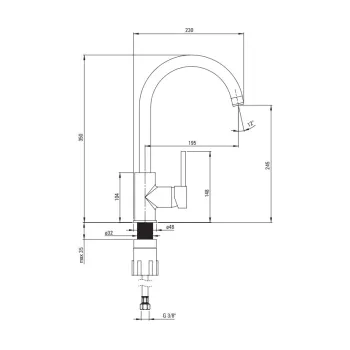 Virtuves maisītājs Deante NEMEZJA Metāla Grafīts