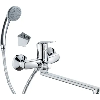 Vannas / Dušas maisītājs Deante BORO ar garo izteku un dušas komplektu, Hromēts