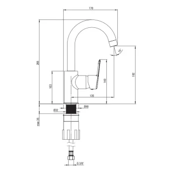 Vannas istabas izlietnes maisītājs Deante ARNIKA paaugstināts, hromēts