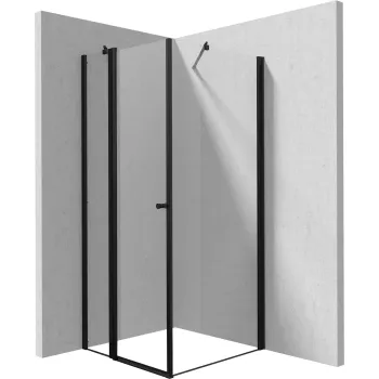 Dušas Kabīne Deante KERRIA PLUS 80x80cm caurspīdīgs stikls, Melns profili