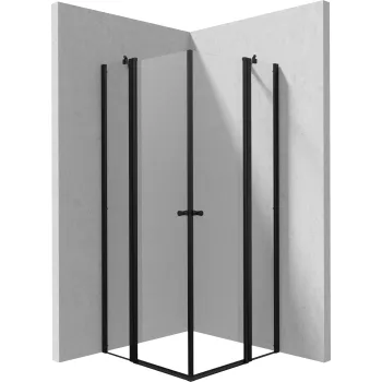 Dušas Kabīne Deante KERRIA PLUS 80x80cm caurspīdīgs stikls, Melns profili