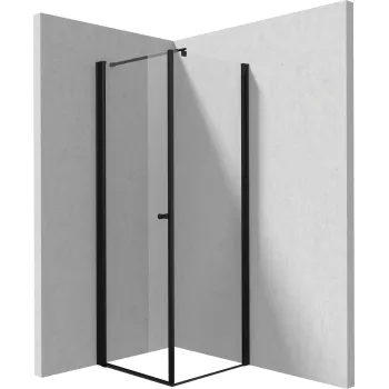 Dušas Kabīne Deante KERRIA PLUS 80x80cm caurspīdīgs stikls, Melns profili