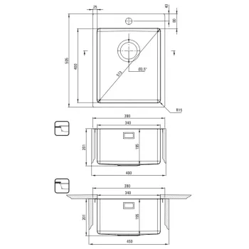 Virtuves izlietne Deante OLFATO nerūsējošā tērauda 390x505x200mm matēta bronza