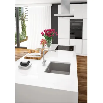 Virtuves izlietne Deante CORDA granīta pabūvējama 380x460x194 Nero melna