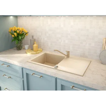 Virtuves izlietne Deante EVORA granīta 780x440x193mm Bēša