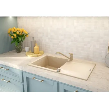 Virtuves izlietne Deante EVORA granīta 780x440x193mm Smilšu krāsa