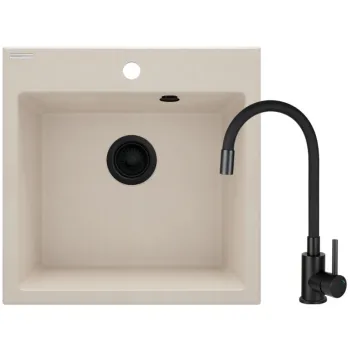 Granīta izlietne ar maisītāju Deante Evora, bēšs ZQJN5103