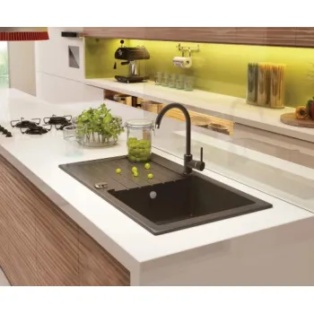 Virtuves izlietne Deante ZORBA granīta 760x440x160mm Melna grafīta