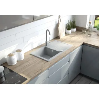 Virtuves izlietne Deante ZORBA granīta 580x440x164mm Metāliski pelēks