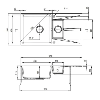 Virtuves izlietne Deante CORIO granīta, Bēša