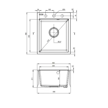Virtuves izlietne Deante CORIO granīta, Metāliski pelēks
