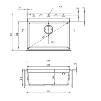 Virtuves izlietne Deante CORIO granīta, Metāliski pelēks