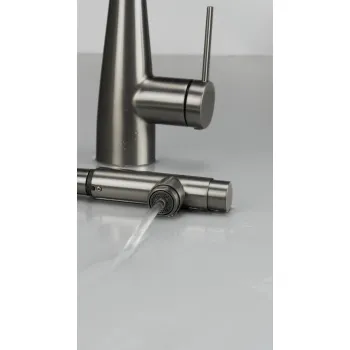 Virtuves izlietnes maisītājs Deante Eridan ar filtra pieslēgumu, izvelkams, titāns BRE_D75M