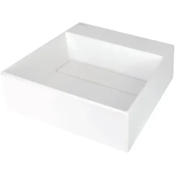 Vannas istabas granīta izlietne Deante CORREO uz virsmas ALABASTER, 400x400mm Balta