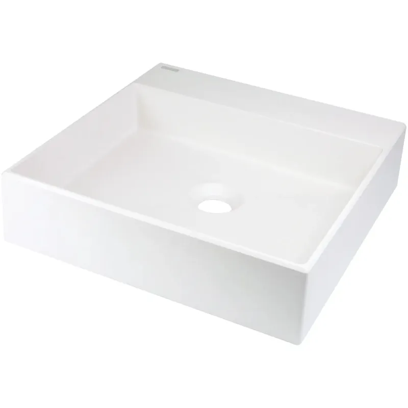 Vannas istabas granīta izlietne Deante CORREO uz virsmas ALABASTER, 400x400mm Balta