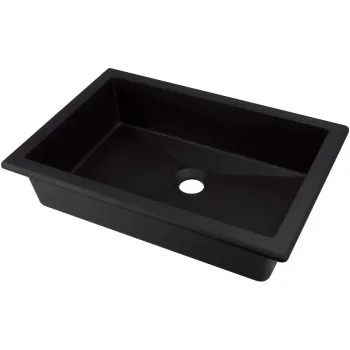 Vannas istabas granīta izlietne Deante CORREO uz virsmas (Iegriežama) NERO, 500x350mm Melna