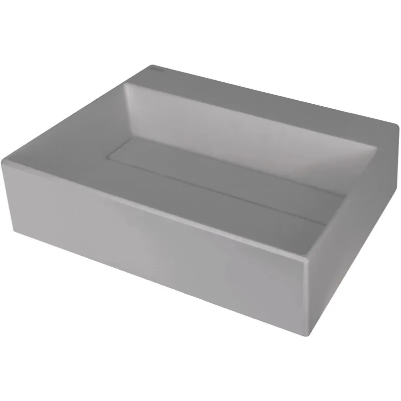 Vannas istabas granīta izlietne Deante CORREO uz virsmas GREY METALLIC, 500x400mm Pelēka