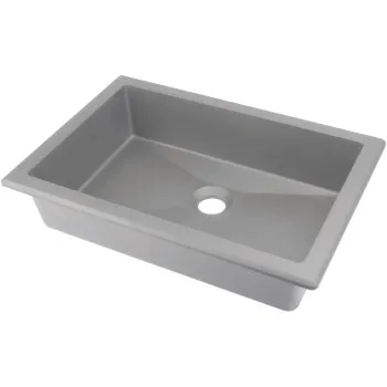 Vannas istabas granīta izlietne Deante CORREO uz virsmas (Iegriežama) GREY METALLIC, 500x350mm Pelēka