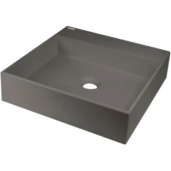 Vannas istabas granīta izlietne Deante CORREO uz virsmas ANTHRACITE METALLIC 400x400mm Antarcīts