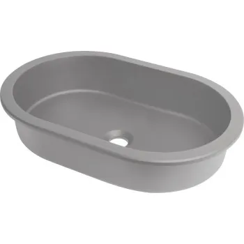 Vannas istabas granīta izlietne Deante SILIA uz virsmas (Iegriežama), ovāla GREY METALLIC
