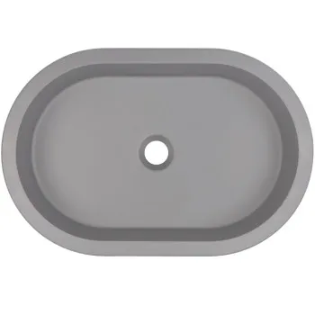 Vannas istabas granīta izlietne Deante SILIA uz virsmas (Iegriežama), ovāla GREY METALLIC