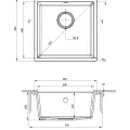 Virtuves izlietne Deante CORDA Granīta 440X440X194mm, NERO Melna