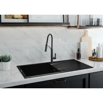 Virtuves izlietne Deante ERIDAN Granīta 1000x520x203mm, NERO Melna