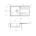 Virtuves izlietne Deante ERIDAN Granīta 1000x520x203mm, NERO Melna