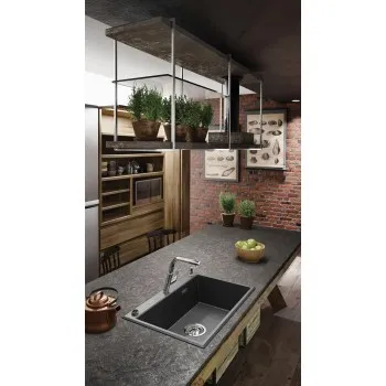 Virtuves izlietne Deante ERIDAN Granīta 700x520x210mm, GREY METALLIC Pelēka