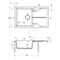 Virtuves izlietne Deante ANDANTE Granīta 80x490x194mm, GRAPHITE METALLIC Melna