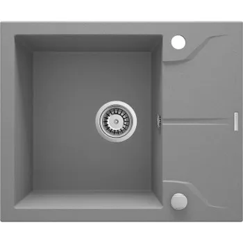 Virtuves izlietne Deante ANDANTE Granīta 590x490x194mm, GREY METALLIC Pelēka