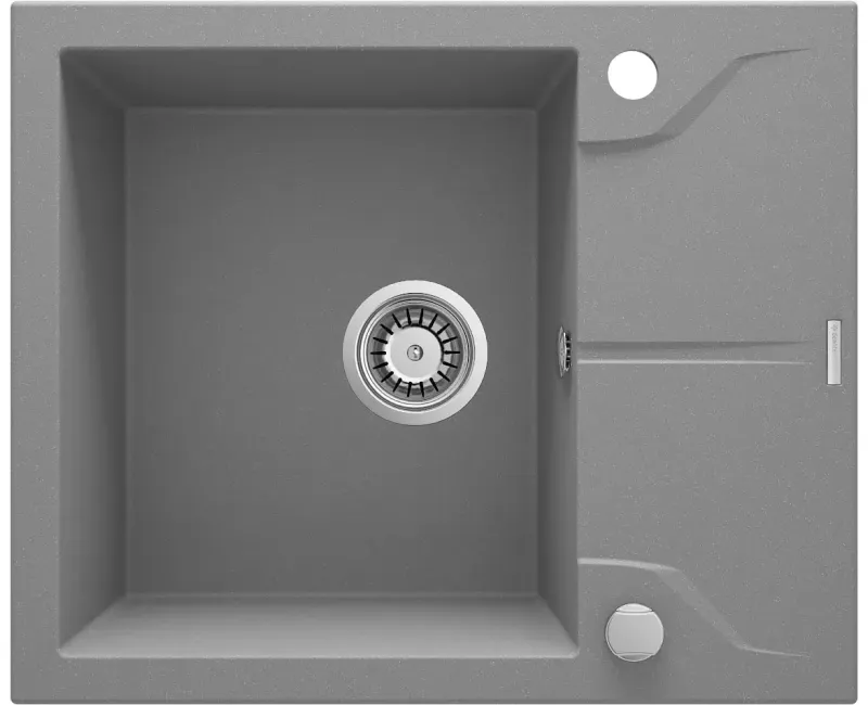 Virtuves izlietne Deante ANDANTE Granīta 590x490x194mm, GREY METALLIC Pelēka