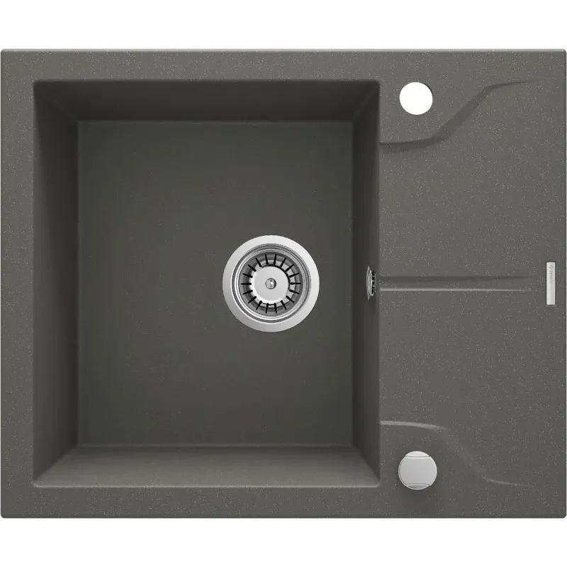 Virtuves izlietne Deante ANDANTE Granīta 590x490x194mm, ANTHRACITE METALLIC Antarcīts