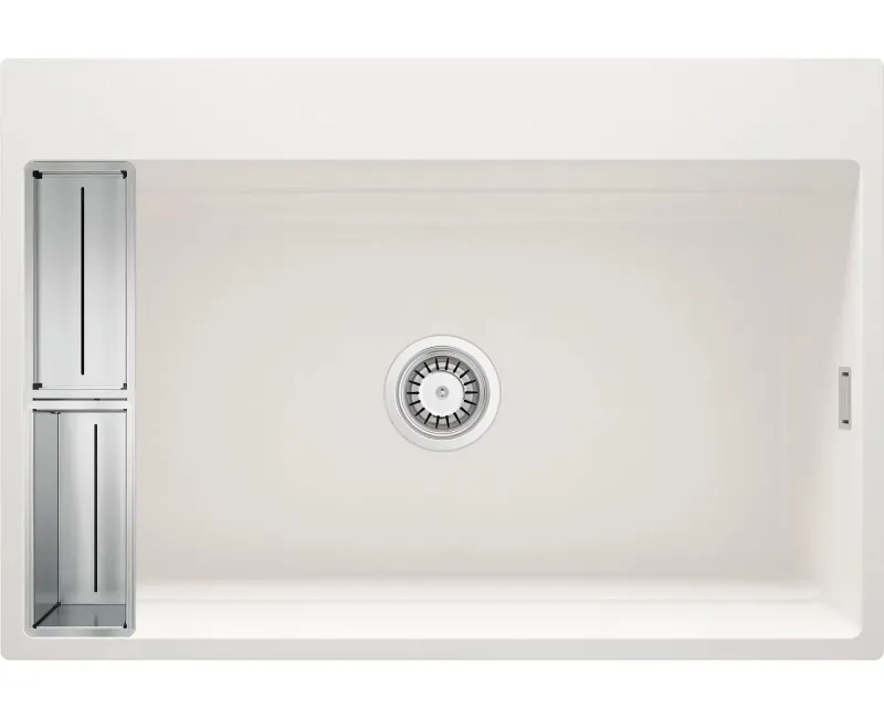 Virtuves izlietne Deante MAGNETIC Granīta 760x520x220mm, ALABASTER Balta