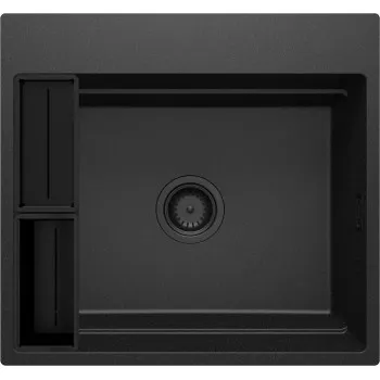 Virtuves izlietne Deante MAGNETIC Granīta 560x520x220mm, GRAPHITE METALLIC Melna