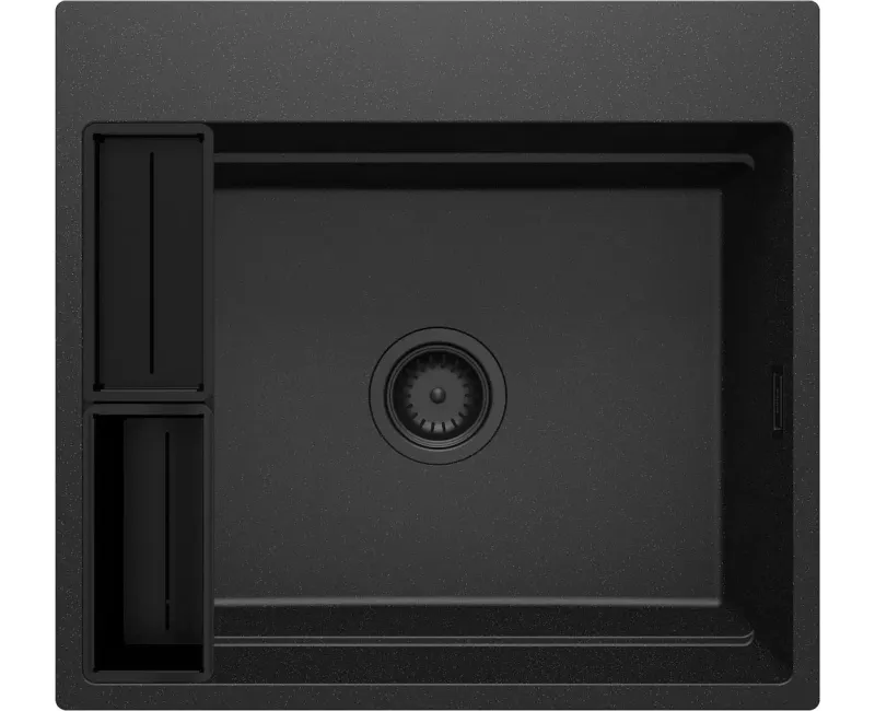 Virtuves izlietne Deante MAGNETIC Granīta 560x520x220mm, GRAPHITE METALLIC Melna